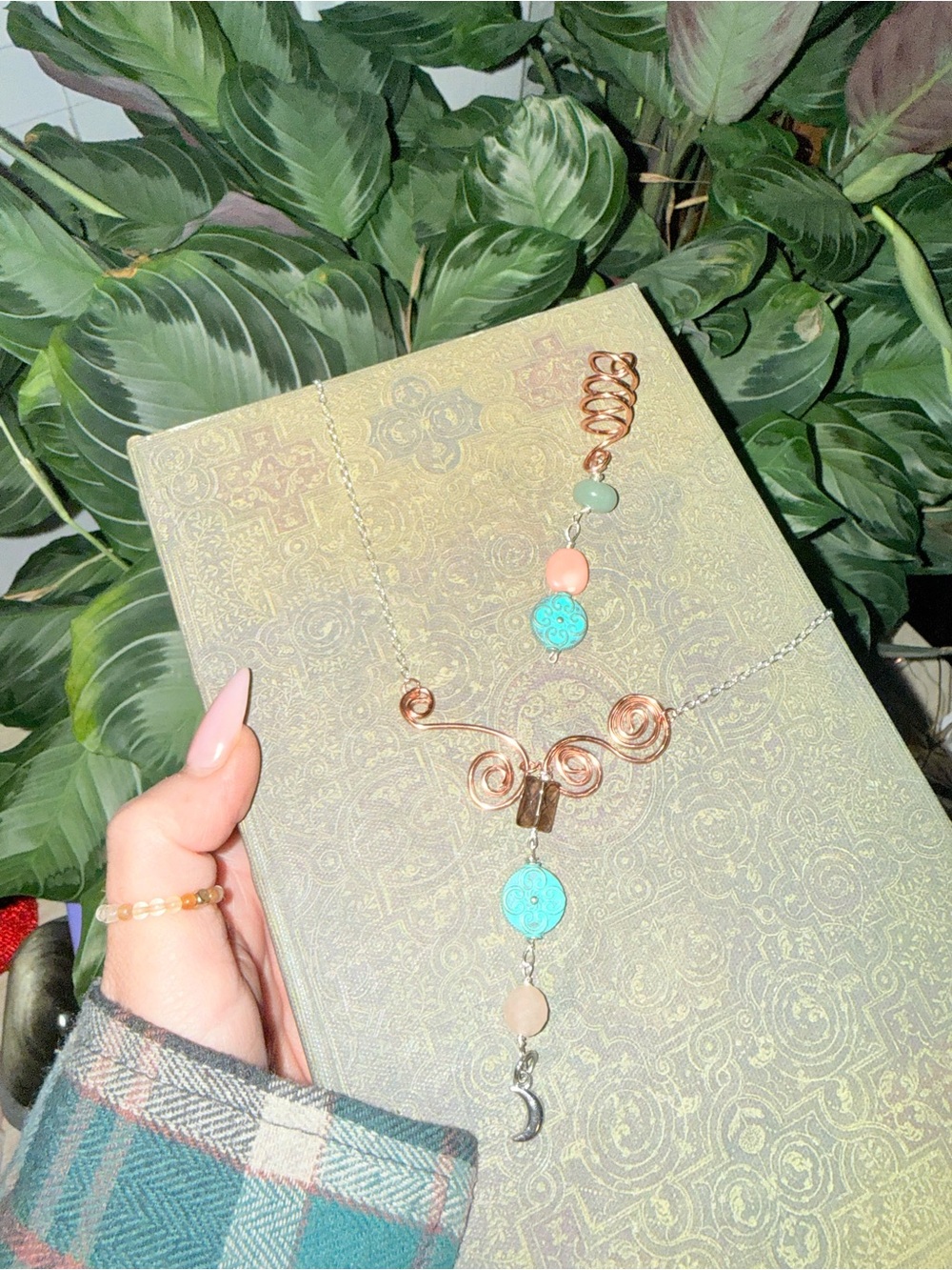 Handcrafted copper Wire Swirl Necklace
